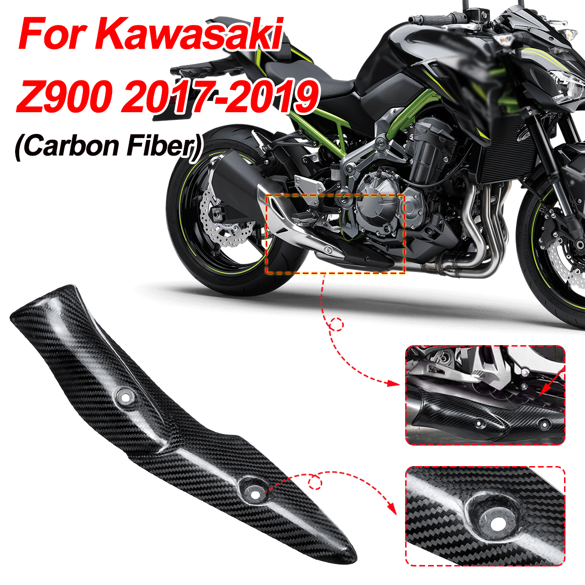 For-Kawasaki-Z900-Motorcycle-Exhaust-Muffler-System-Carbon-Fiber-Heat-Shield-Cover-1531444