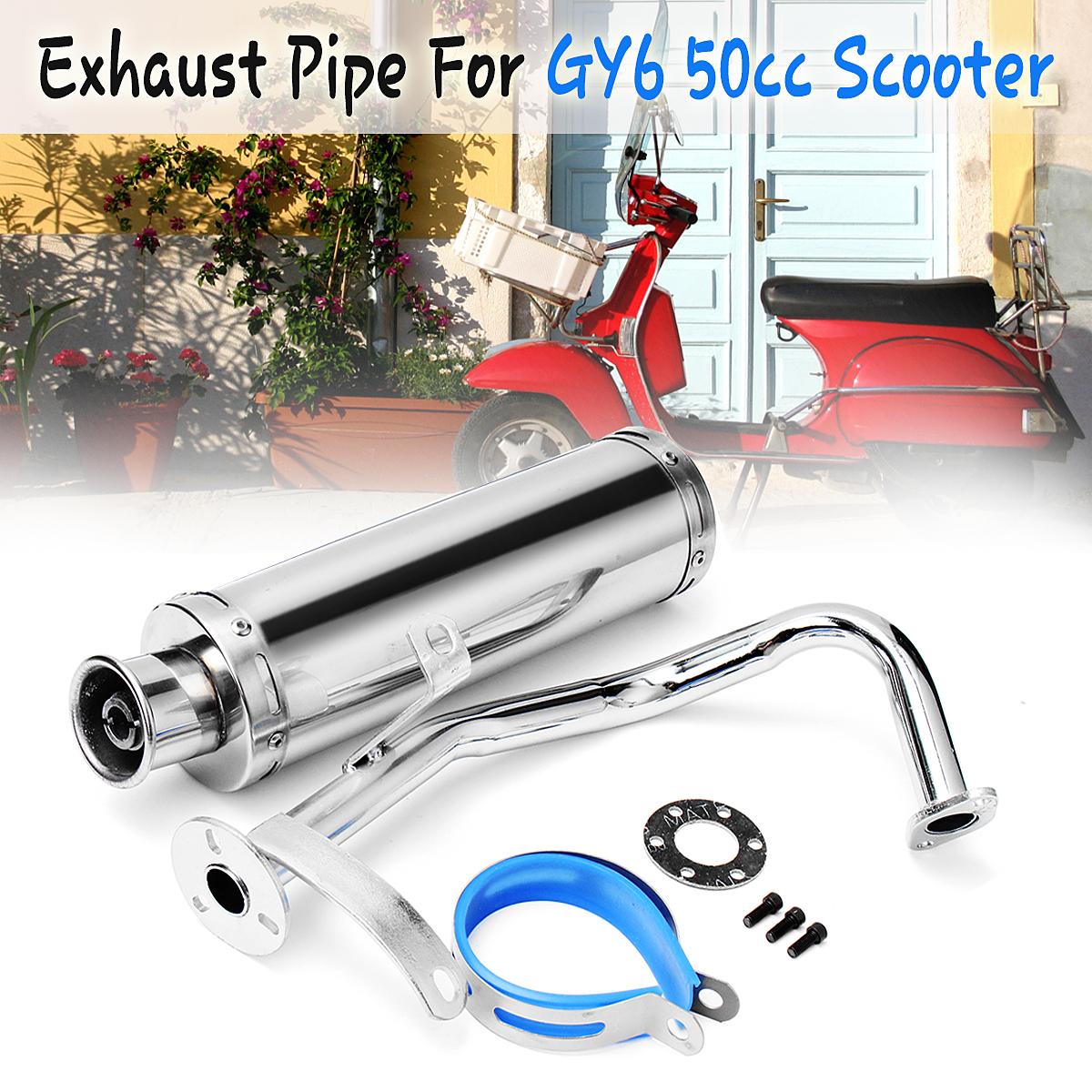 GY6-50cc-100cc-Scooter-Performance-Exhaust-Muffler-Stainless-Pipe-88300mm-1345771