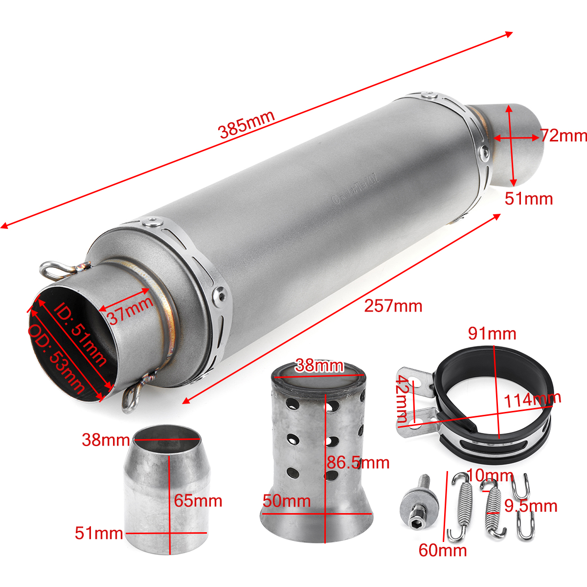 Inlet-36-51mm-Motorcycle-Exhaust-Tail-Tip-Pipe-Muffler-Stainless-Steel-Modified-Universal-Titanium-1599693