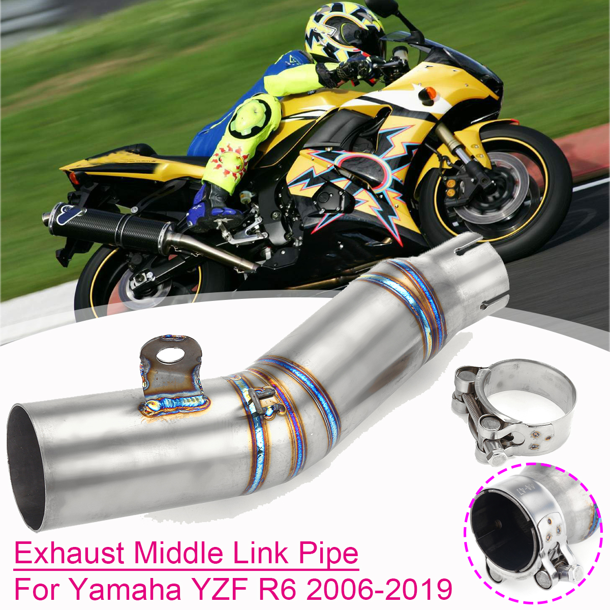 Motorcycle-Exhaust-Middle-Pipe-Link-Pipe-For-Yamaha-YZF-R6-2006-2019-1784192