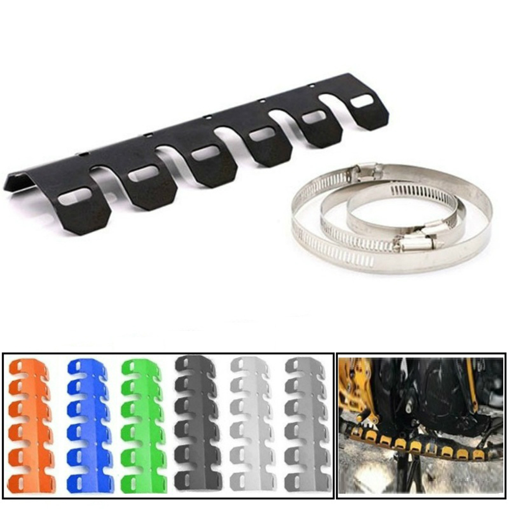 Motorcycle-Exhaust-Muffler-Pipe-Protector-Heat-Shield-Cover-Aluminum-For-Honda-Chopper-Cruiser-Unive-1702271