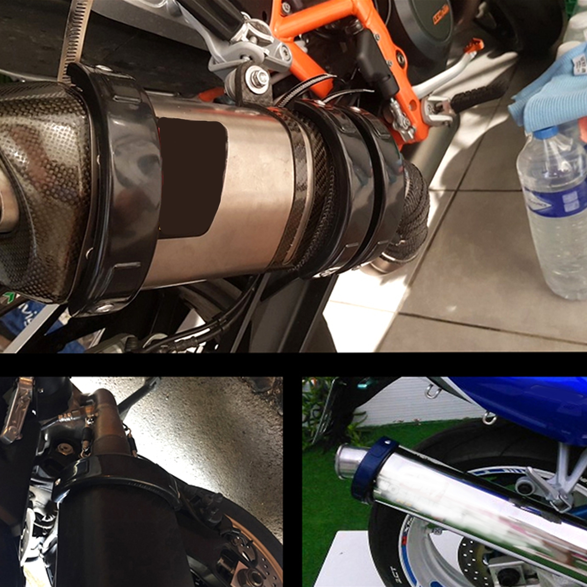 Motorcycle-Exhaust-Silencer-Tube-Heat-Shield-Protector-Adjust-10cm-14cm-1784031