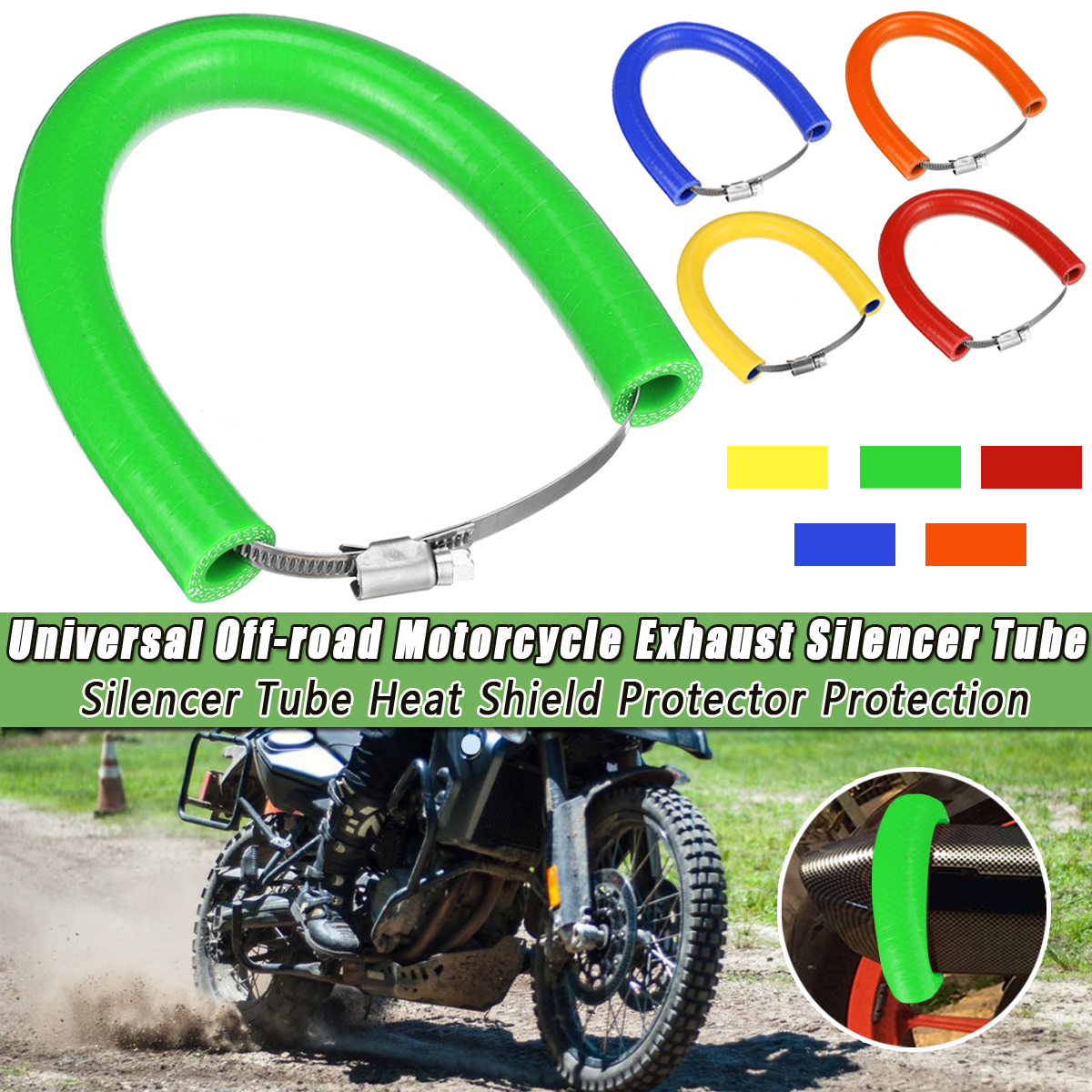Motorcycle-Exhaust-Silencer-Tube-Heat-Shield-Protector-Pit-Cover-For-Universal-Off-road-1703348