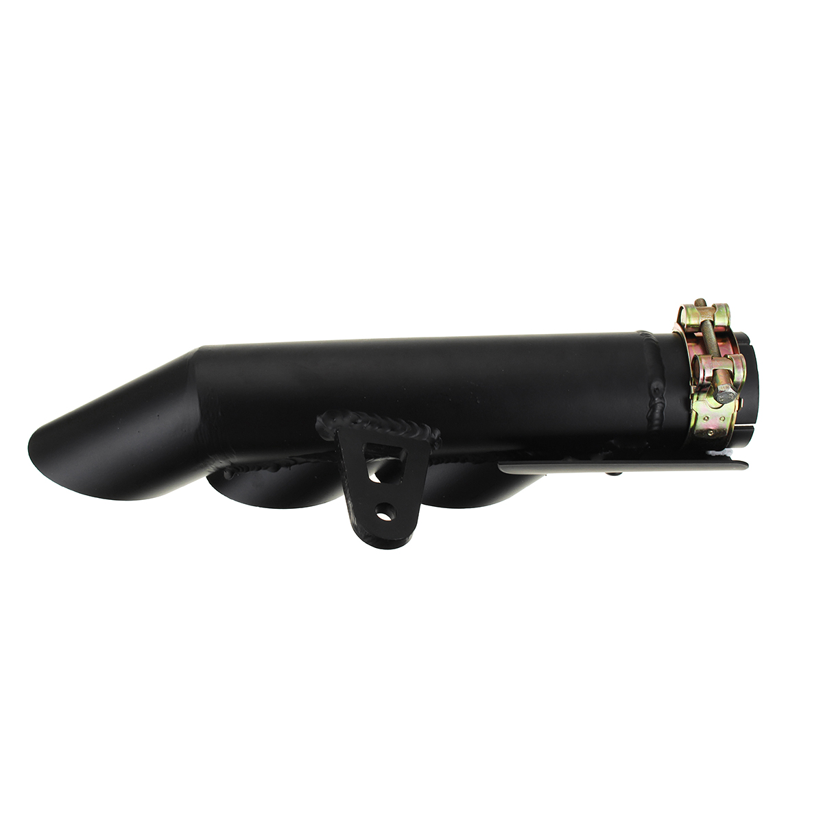 Motorcycle-Exhaust-Three-outlet-Pipe-with-Mounting-Clamp-Black-1225426