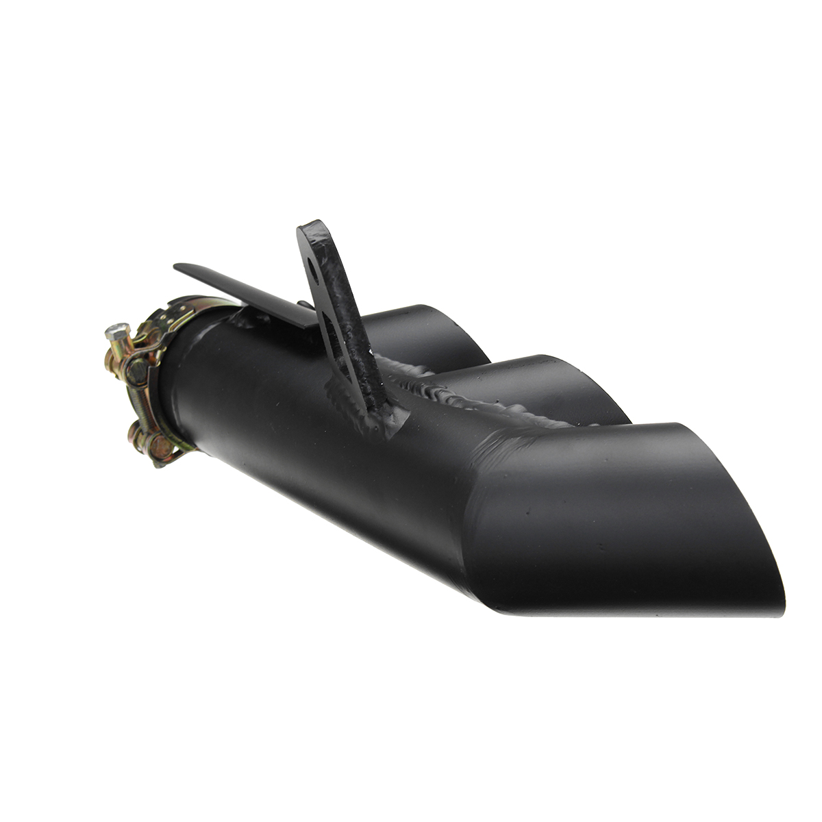 Motorcycle-Exhaust-Three-outlet-Pipe-with-Mounting-Clamp-Black-1225426