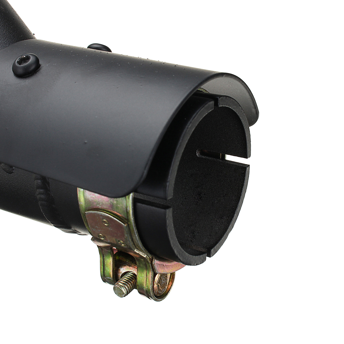 Motorcycle-Exhaust-Three-outlet-Pipe-with-Mounting-Clamp-Black-1225426