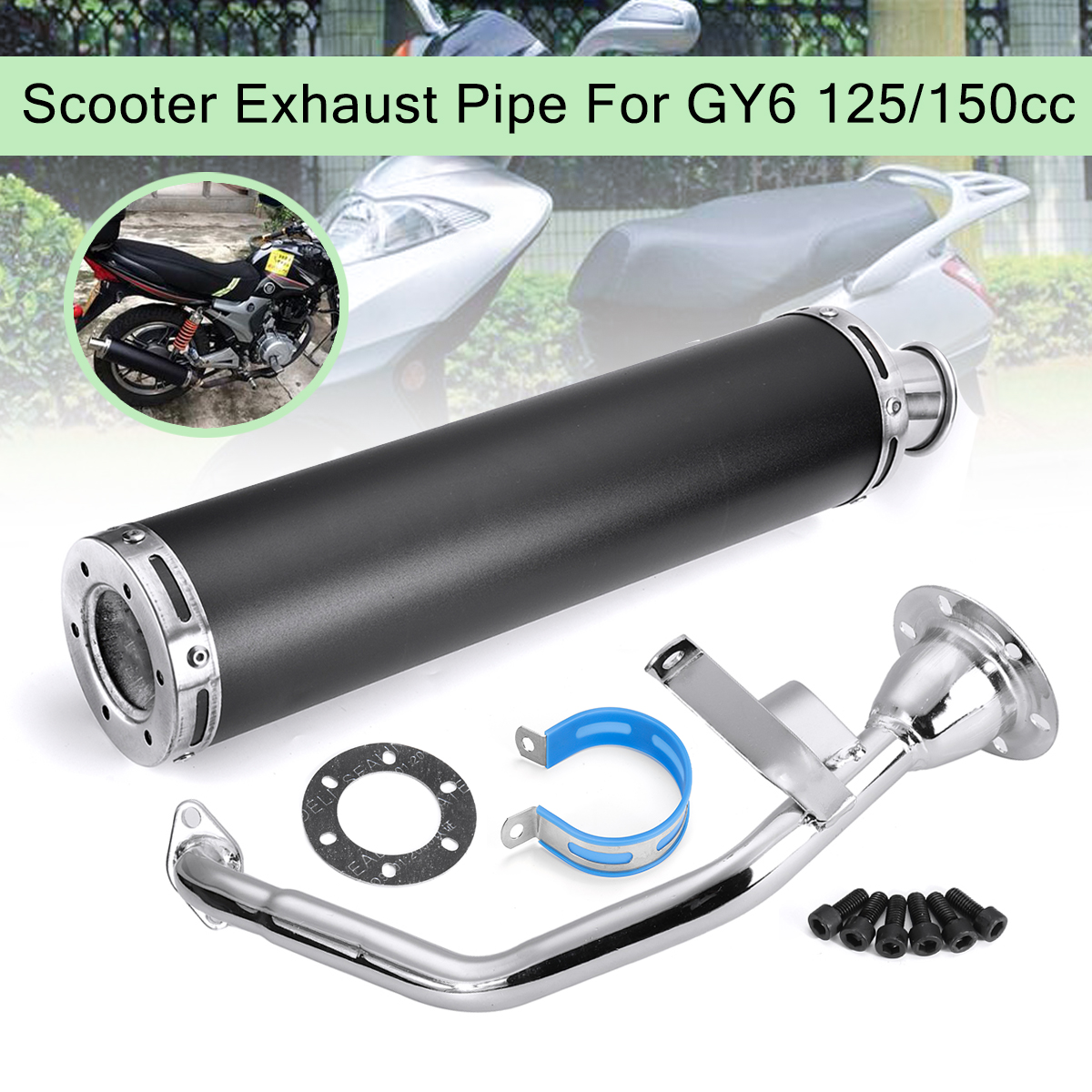 Motorcycle-Performance-Exhaust-Muffler-Pipe-Scooter-For-GY6-150cc-125cc-Aluminum-Blcak-1705325