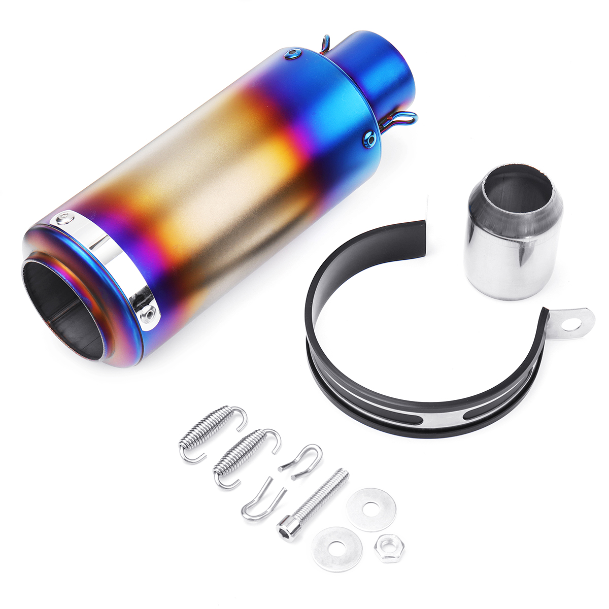 Motorcycle-Stainless-Steel-Exhaust-Muffler-Pipe-Silencer-Removable-38mm-51mm-1343622