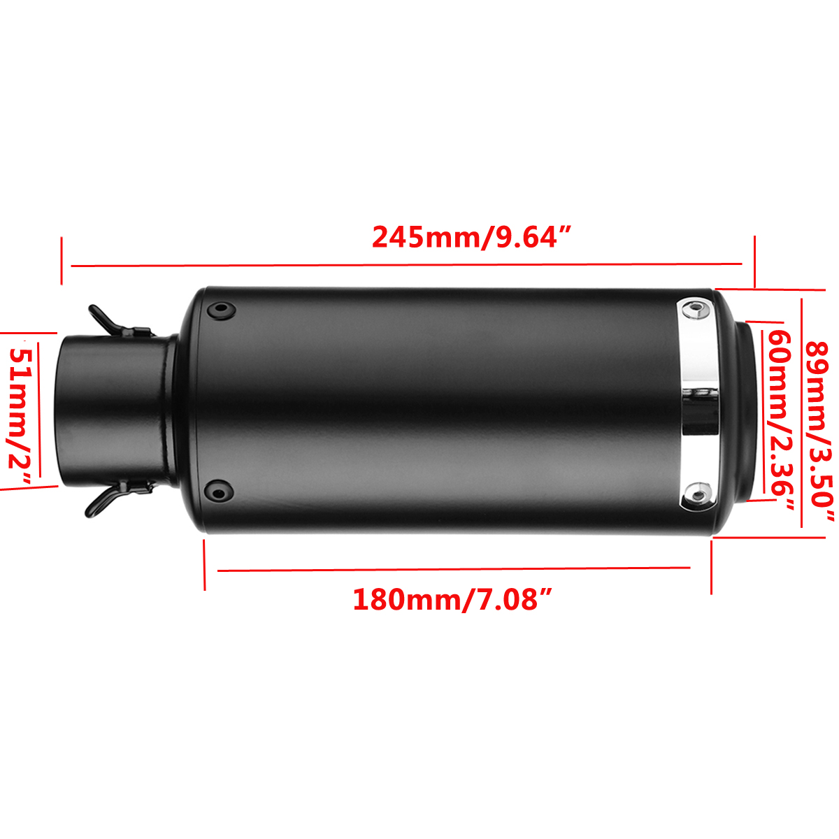 Motorcycle-Stainless-Steel-Exhaust-Muffler-Pipe-Silencer-Removable-38mm-51mm-1343622