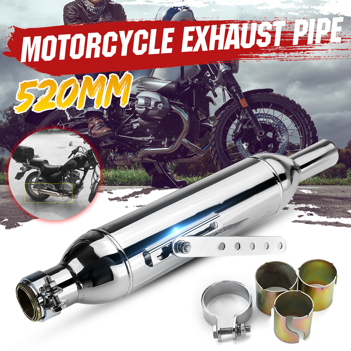 Retro-Motorcycle-Exhaust-Muffler-Pipe-With-Sliencer-For-Harley-Cafe-Racer-Bobber-Chopper-Custom-1653233