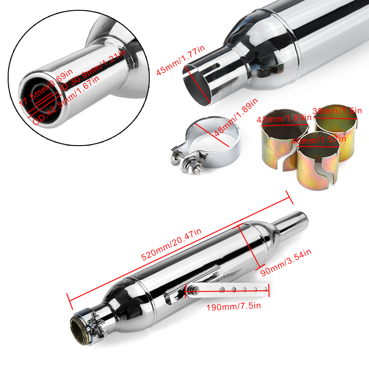 Retro-Motorcycle-Exhaust-Muffler-Pipe-With-Sliencer-For-Harley-Cafe-Racer-Bobber-Chopper-Custom-1653233
