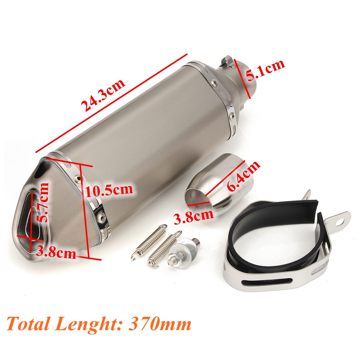 Titanium-38-51mm-Stainless-Steel-Motorcycle-Exhaust-Muffler-Slip-on-Street-Bike-1058684