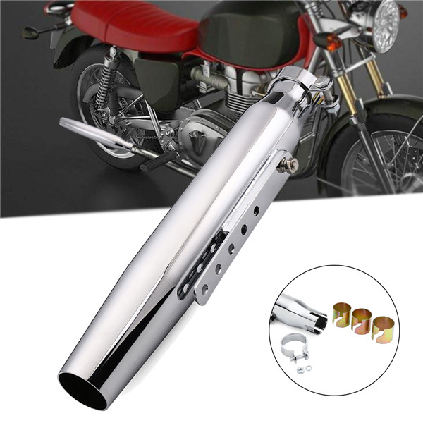 Universal-15-Motorcycle-Tapered-Exhaust-Muffler-Silencer-For-Cafe-Racer-Custom-1270363