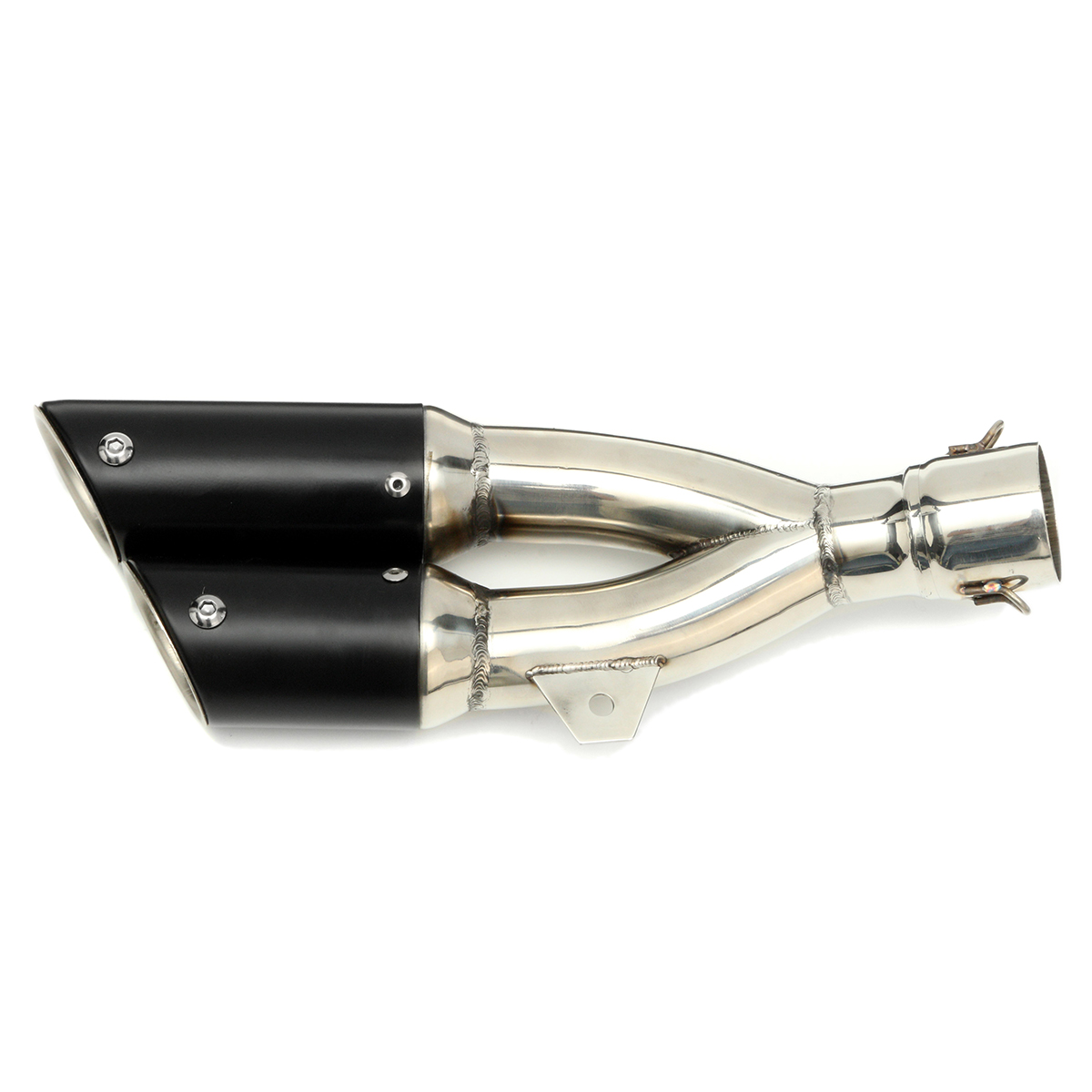 Universal-38-51mm-Dual-Exhaust-Muffler-Pipe-Stainless-Motorcycle-Street-Bike-1172275
