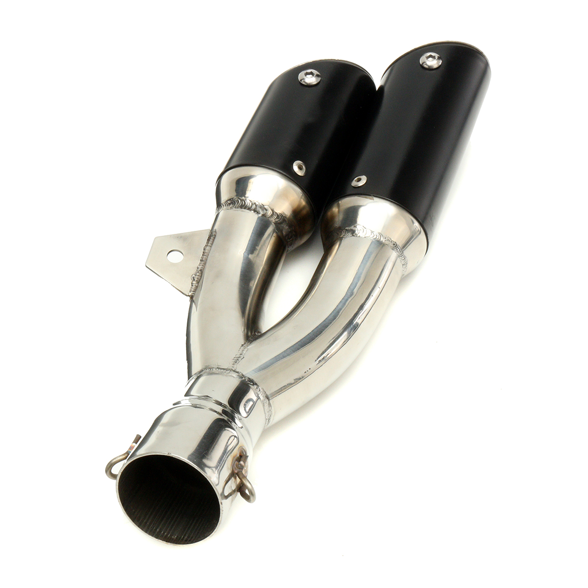 Universal-38-51mm-Dual-Exhaust-Muffler-Pipe-Stainless-Motorcycle-Street-Bike-1172275