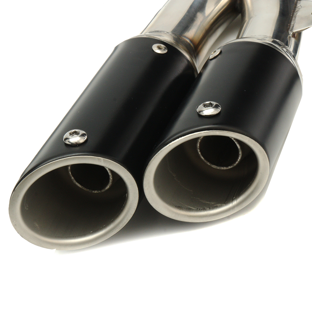 Universal-38-51mm-Dual-Exhaust-Muffler-Pipe-Stainless-Motorcycle-Street-Bike-1172275