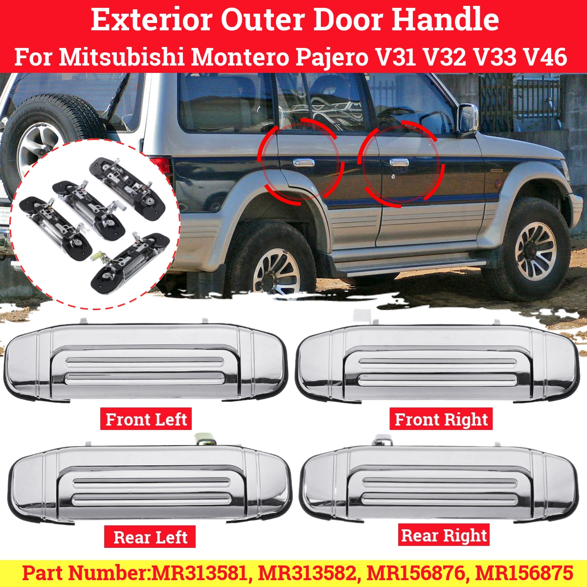 Chrome-ABS-Outer-Exterior-Door-Handle-For-Mitsubishi-Montero-Pajero-V31-V32-V33-V43-V45-V46-1992-200-1741646
