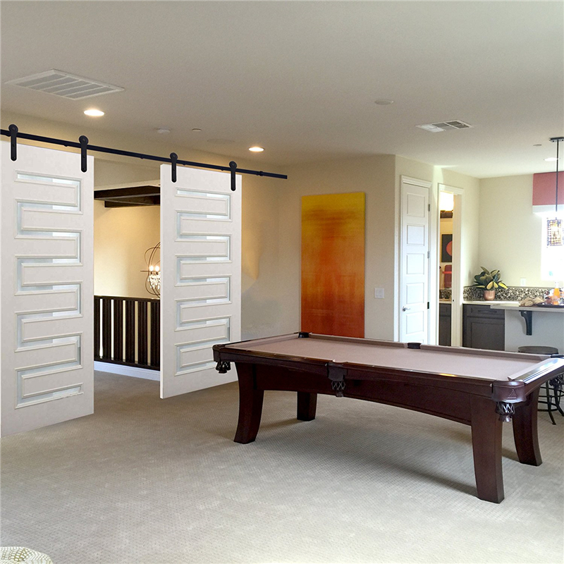 Sliding-Barn-Single-Wood-Door-Hardware-Roller-Track-Kit-Antique-Style-1702799