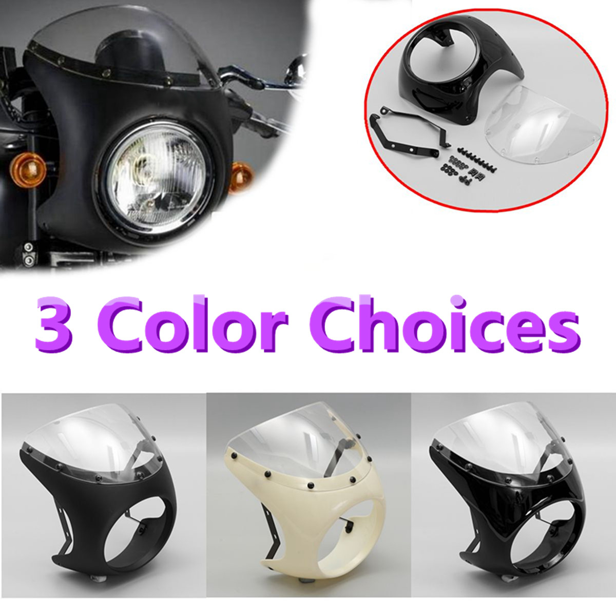 7inch-Motorcycle-Headlight-Handlebar-Fairing-Retro-Cafe-Racer-Style-Universal-1240233