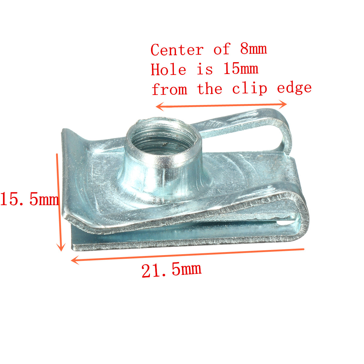 M8-8mm-Thread-Panel-Spire-C-Clips-Fairing-Speed-Fasteners-Screw-Zinc-Chimney-U-Nut-1214898