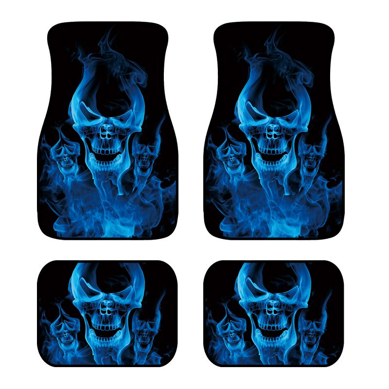421-Pcs-Car-Seat-Mats-Rubber-Back-Universal-Fit-Non-Slip-Dustproof-Skull-3D-1803010