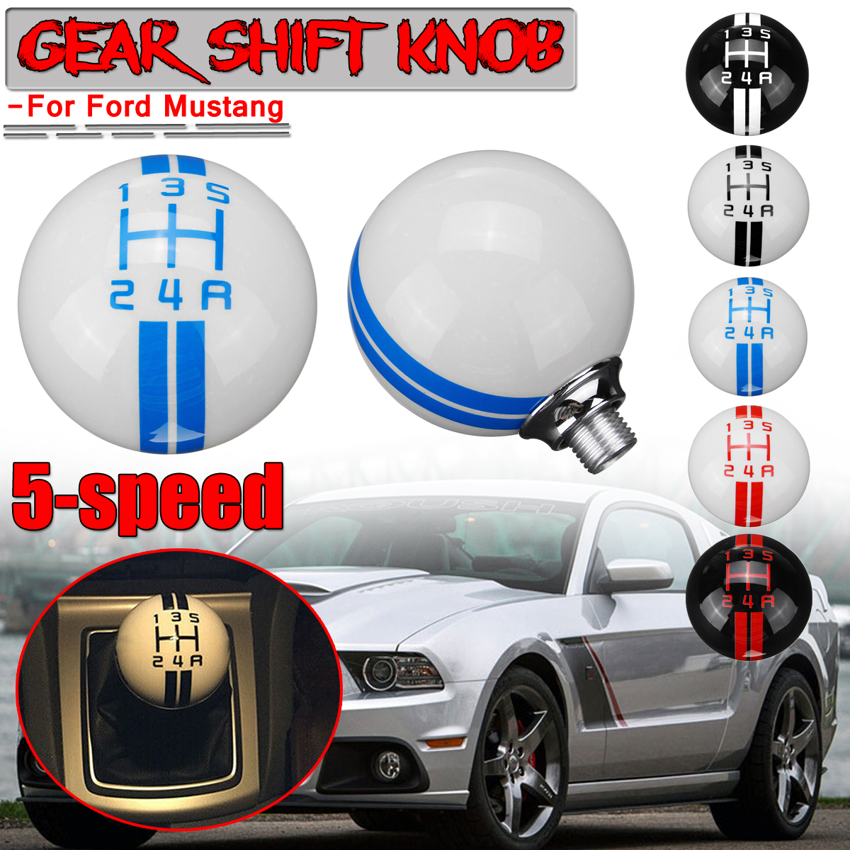 5-Speed-Resin-Gear-Shift-Knob-For-Ford-Mustang-Universal-1500422