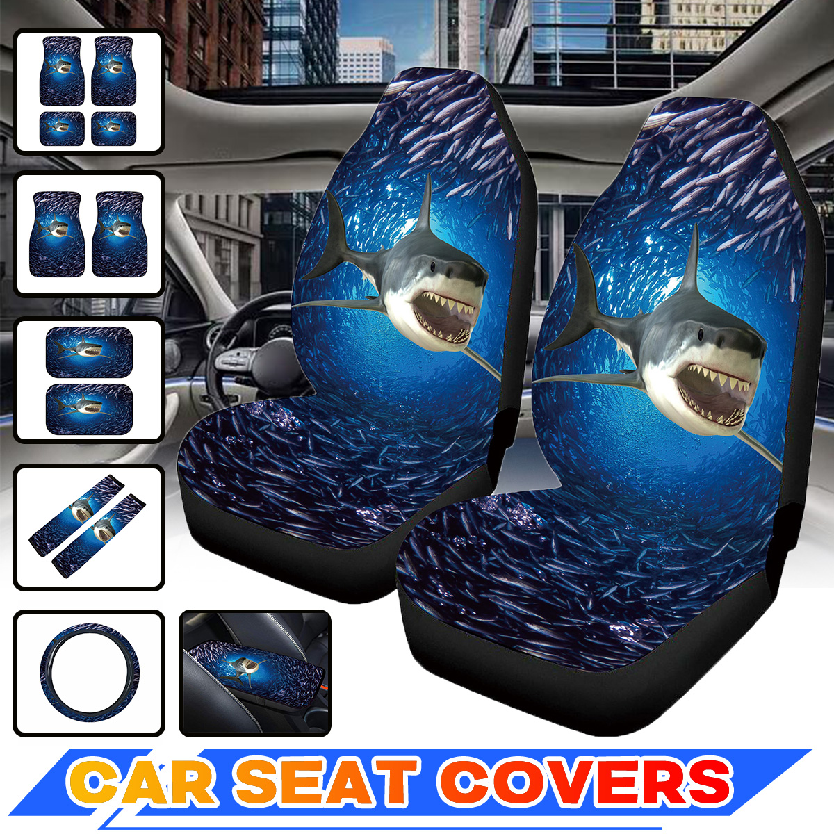 Universal-Car-Foot-Pad-Front-Rear-Floor-Mats-Cover-Washable-Sharks-Pattern-1803007
