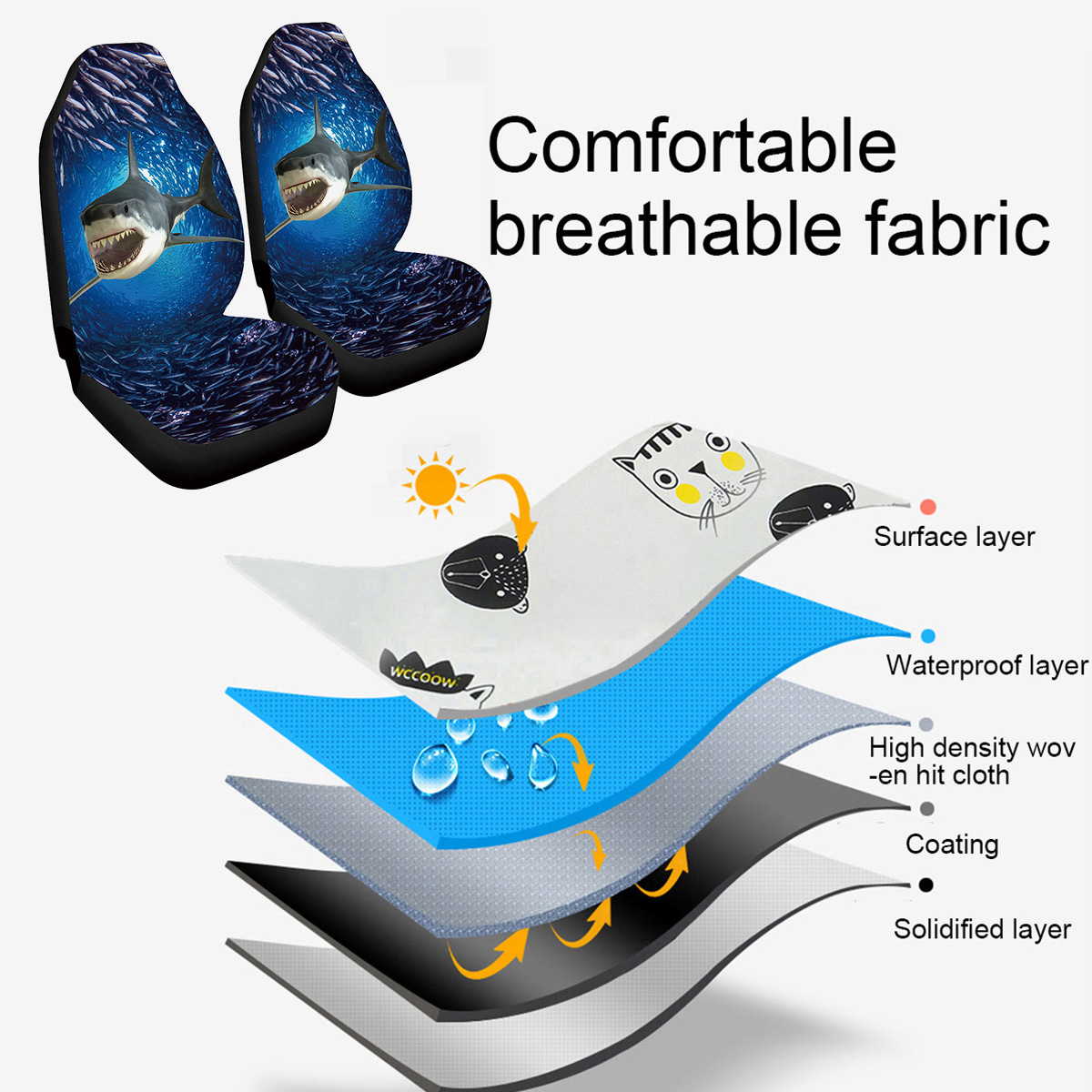 Universal-Car-Foot-Pad-Front-Rear-Floor-Mats-Cover-Washable-Sharks-Pattern-1803007