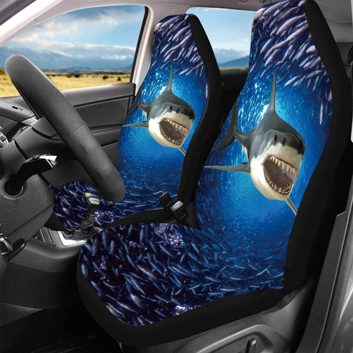 Universal-Car-Foot-Pad-Front-Rear-Floor-Mats-Cover-Washable-Sharks-Pattern-1803007