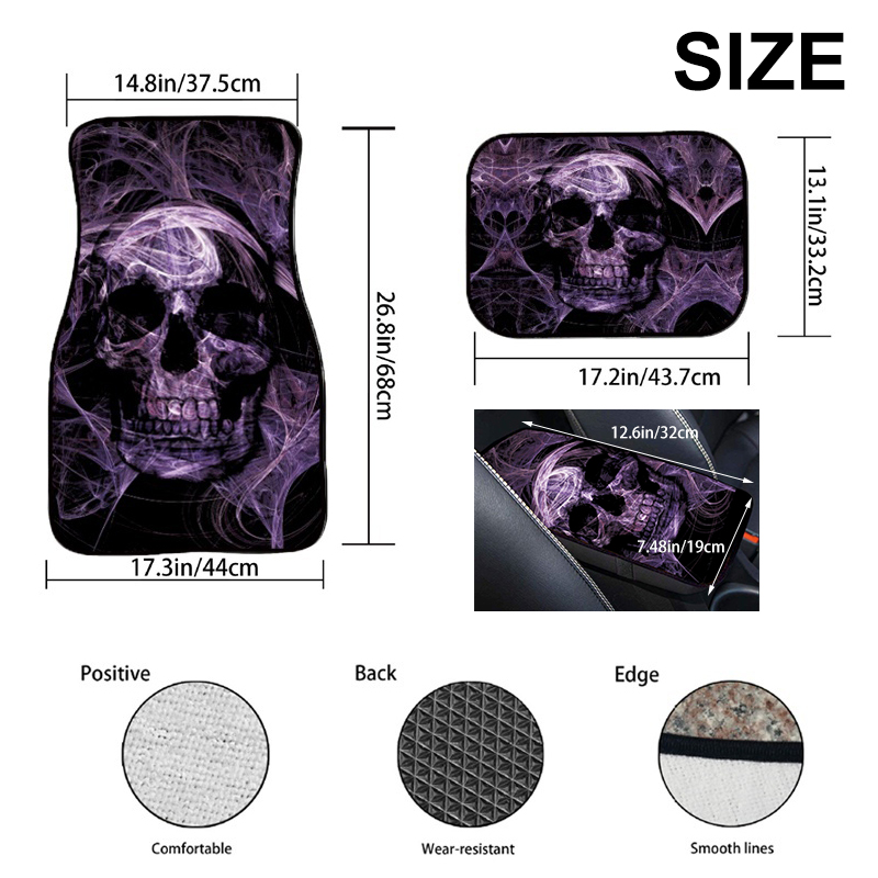 Universal-Skull-3D-Printing-Car-Floor-Mats-Front--Rear-Carpet-Mat-Armrest-1803001