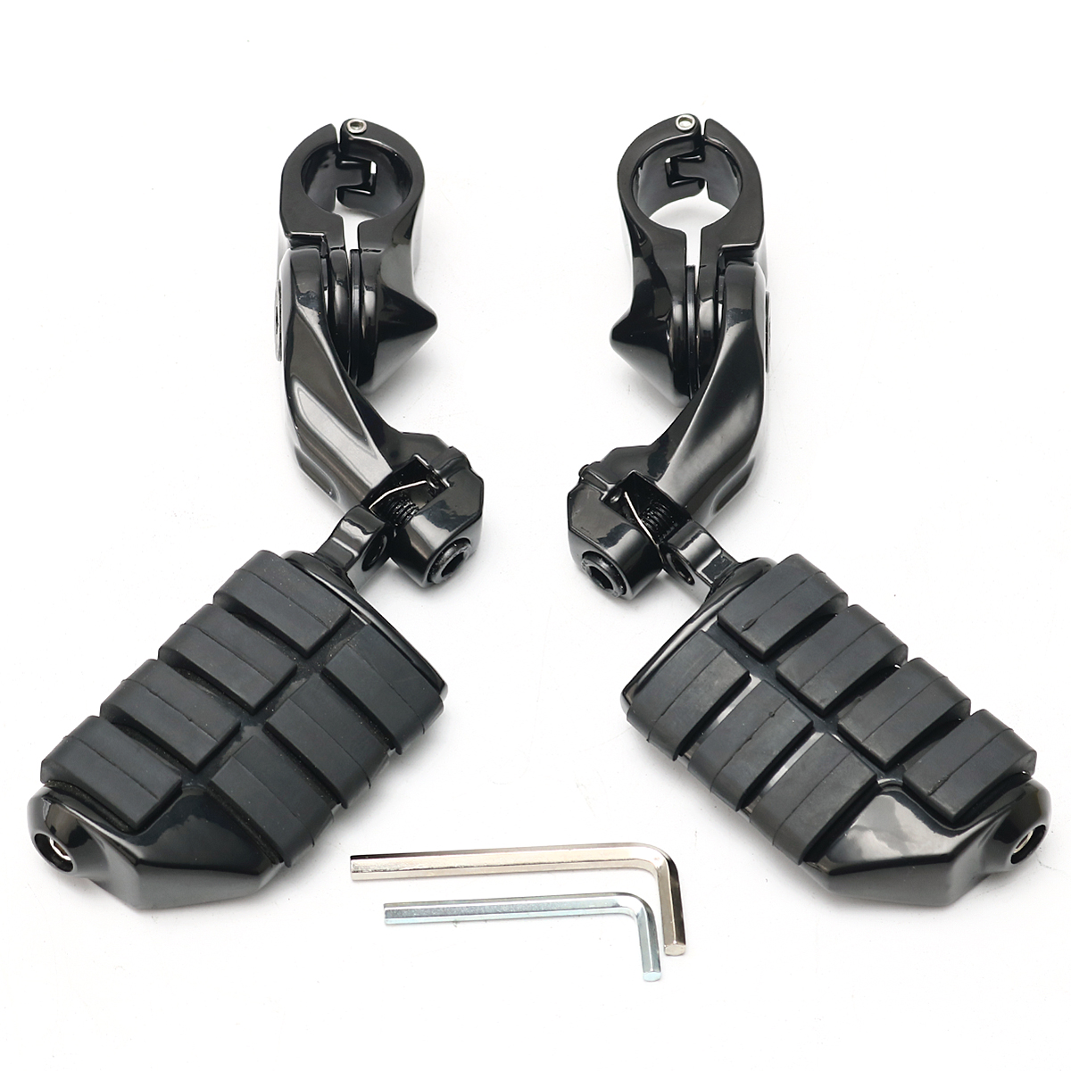 125inch32mm-Black-Foot-Adjustable-Pegs-Pedal-Long-Angled-For-Harley-Davidson-1227214