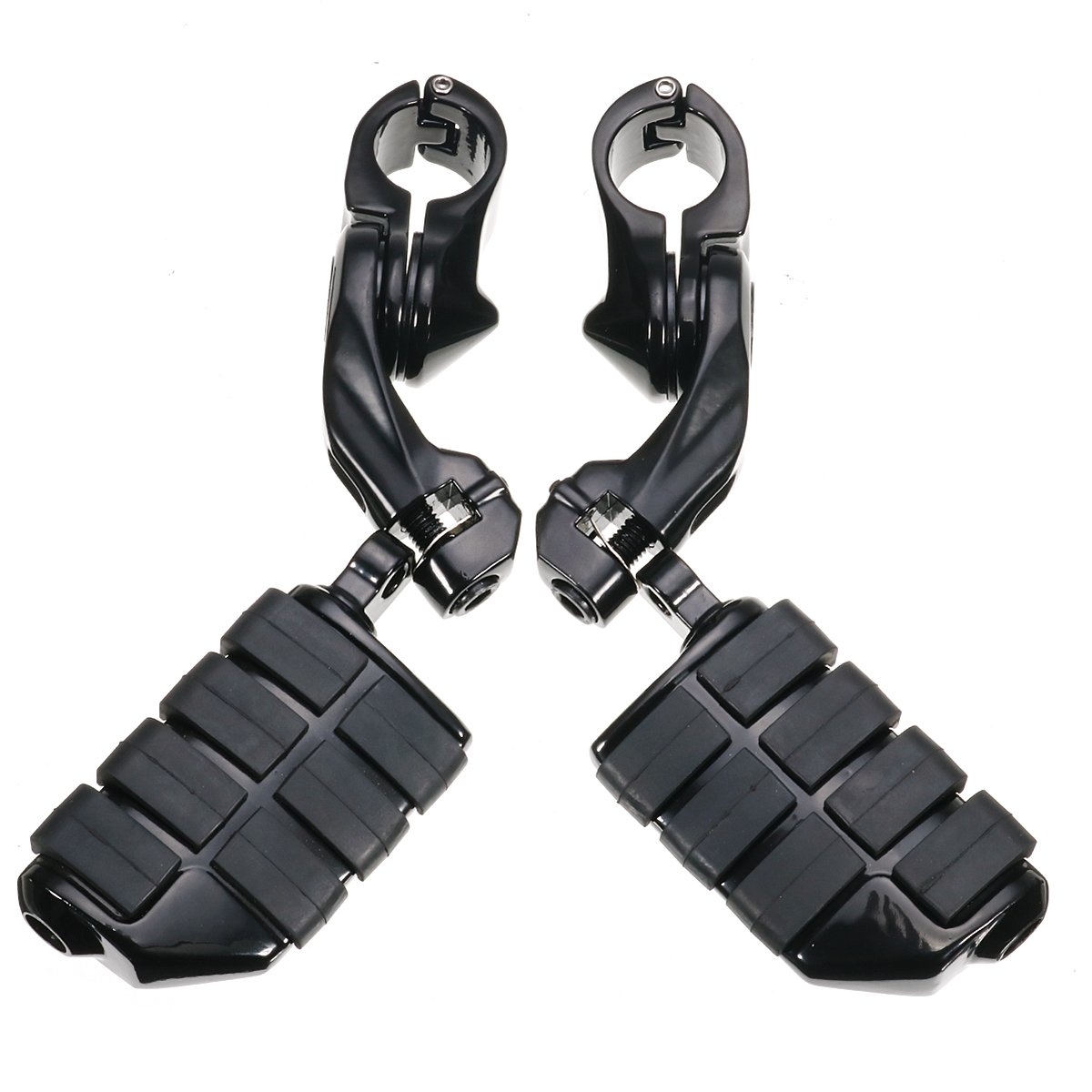125inch32mm-Black-Foot-Adjustable-Pegs-Pedal-Long-Angled-For-Harley-Davidson-1227214