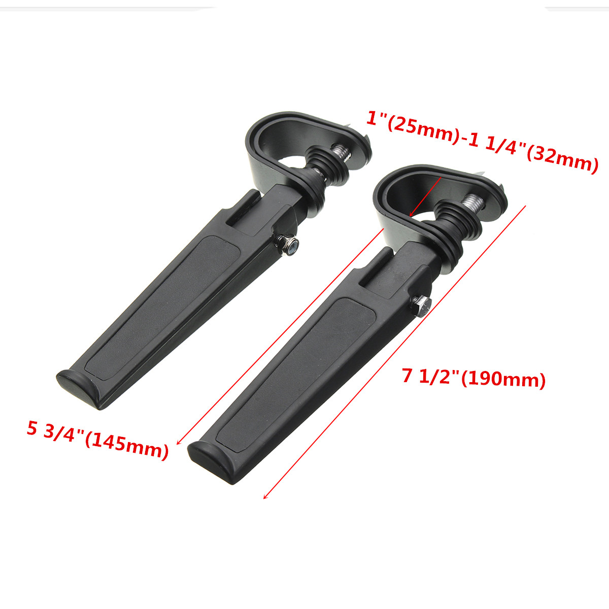 1inch-1-14inch-Universal-Motorcycle-Black-Clamp-On-Foot-Pegs-For-HaleyHonda-1208781