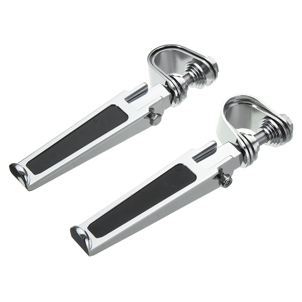1inch-1-14inch-Universal-Motorcycle-Chrome-Clamp-On-Foot-Pegs-For-HaleyHonda-1208778