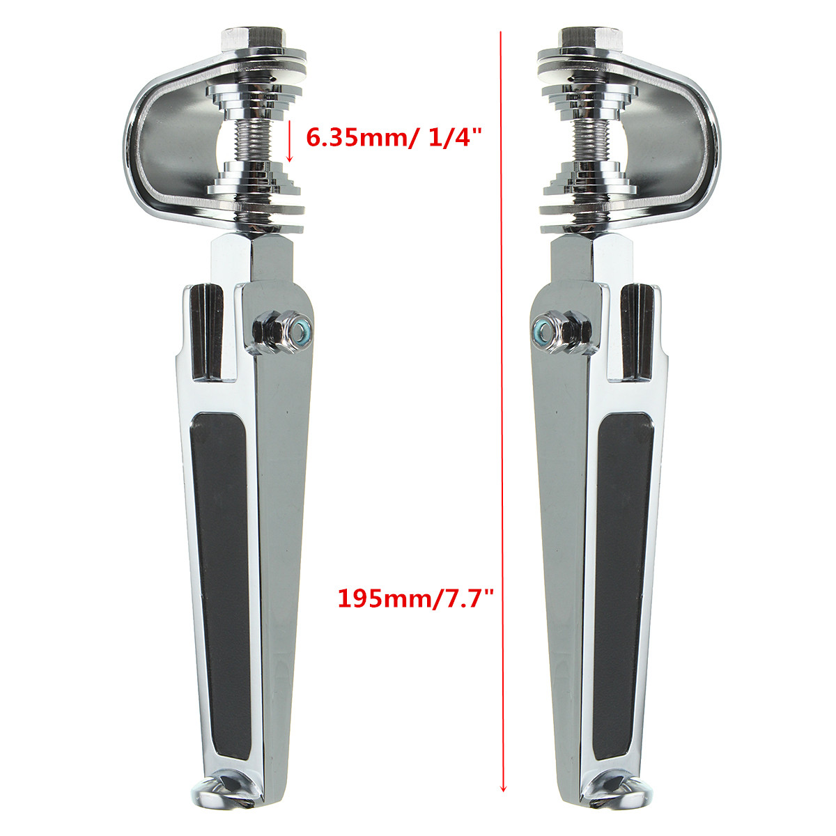 1inch-1-14inch-Universal-Motorcycle-Chrome-Clamp-On-Foot-Pegs-For-HaleyHonda-1208778