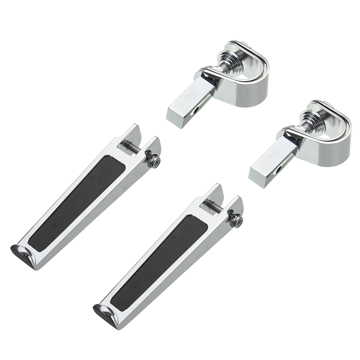 1inch-1-14inch-Universal-Motorcycle-Chrome-Clamp-On-Foot-Pegs-For-HaleyHonda-1208778