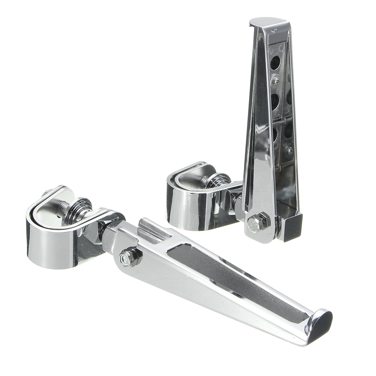 1inch-1-14inch-Universal-Motorcycle-Chrome-Clamp-On-Foot-Pegs-For-HaleyHonda-1208778