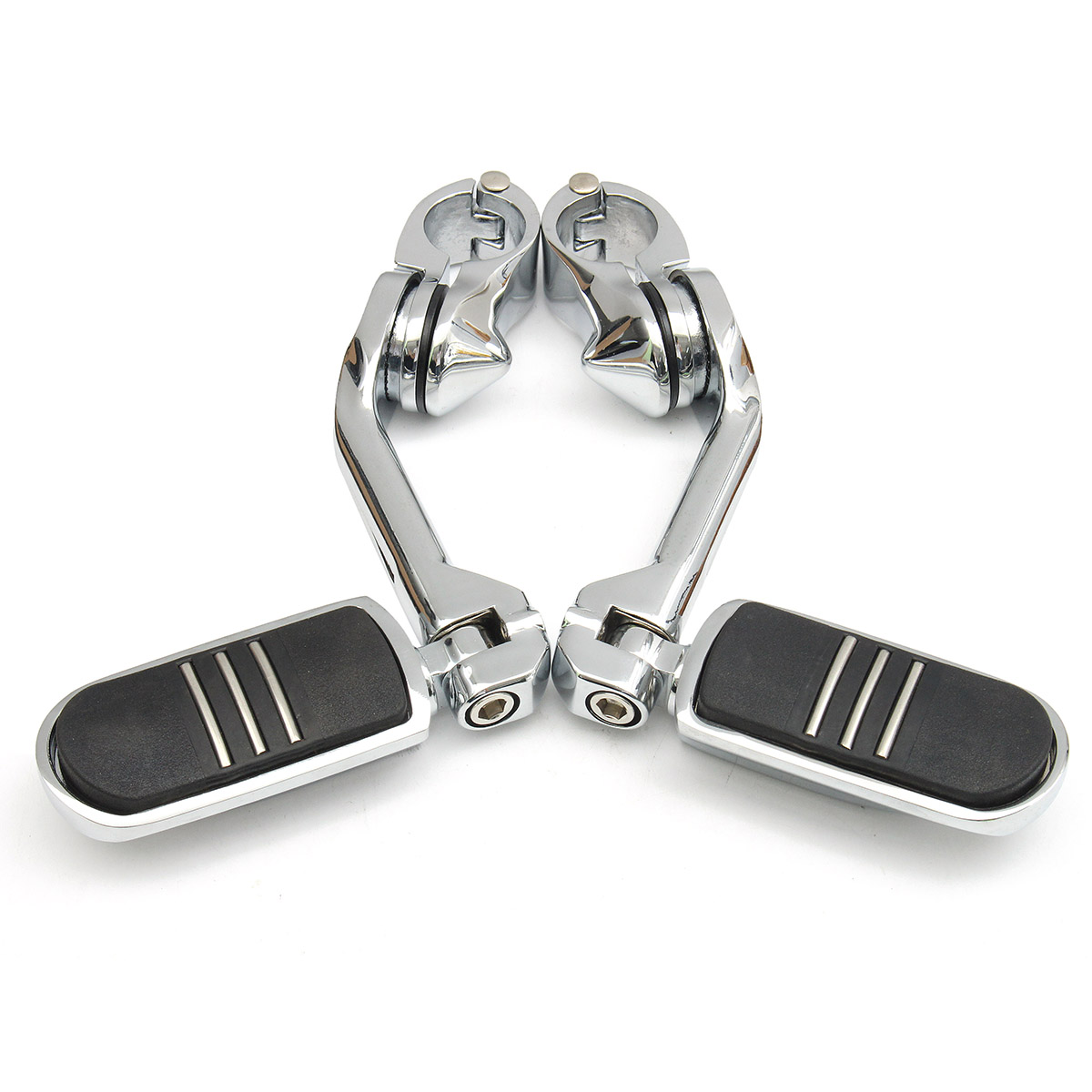 32mm-125Inch-Adjustable-Chrome-Rear-Foot-Pegs-Pedals-For-Harley-Davidson-1103256