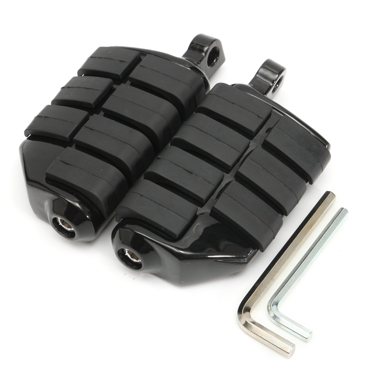 Black-Motorcycle-Left--Right-Sides-Foot-Peg-Pedal-For-HarleyHondaYamaha-1151416
