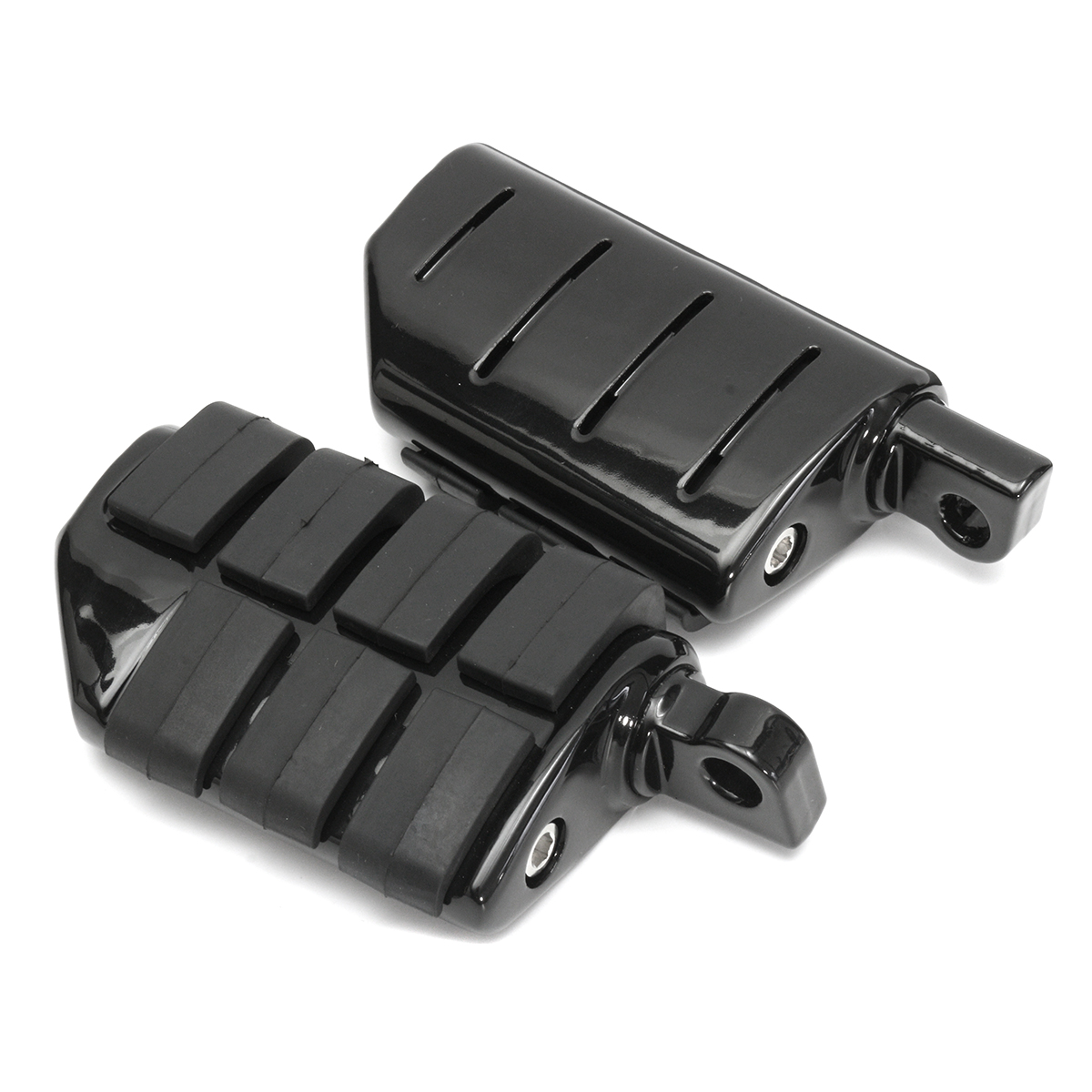 Black-Motorcycle-Left--Right-Sides-Foot-Peg-Pedal-For-HarleyHondaYamaha-1151416