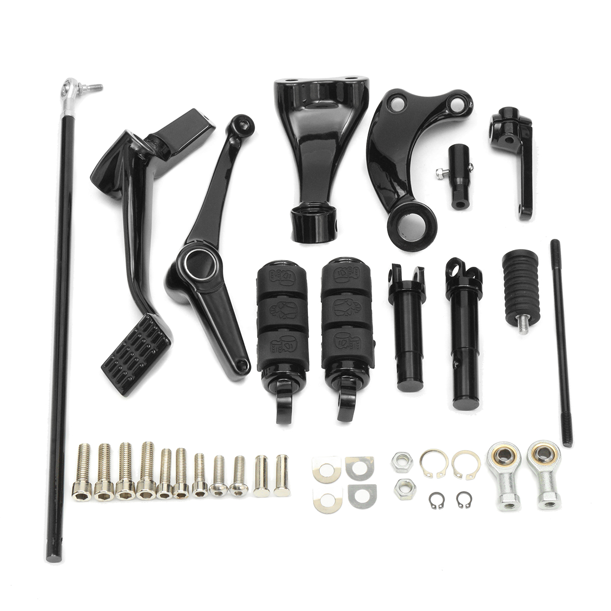 Black-Pedals-Bar-Linkage-Levers-For-Harley--Davidson-2014-2017-Complete-Kit-1187794