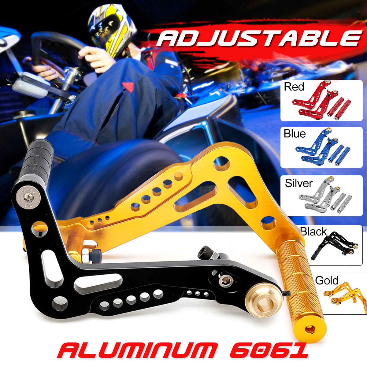 CNC-Go-Kart-Racing-Pedals-Billet-Brake-Accelerator-Set-Aluminum-Universal-1475624