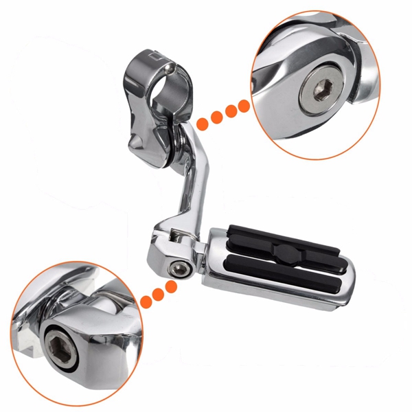 Pair-125inch-32cm-Adjustable-Foot-Pegs-Pedals-Long-Mount-For-Harley-Davidson-1042079