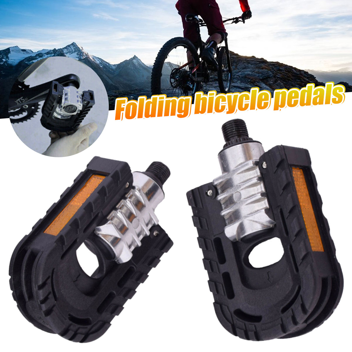 Pair-Aluminum-Alloy-Bicycle-Foldable-Pedals-916quot-14mm-For-Road-Mountain-Bike-1715900