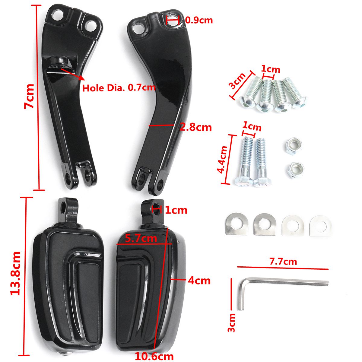Pair-Passenger-Sport-Foot-Pegs-Mounting-Brackets-Black-Aluminum-For-Harley-1410352