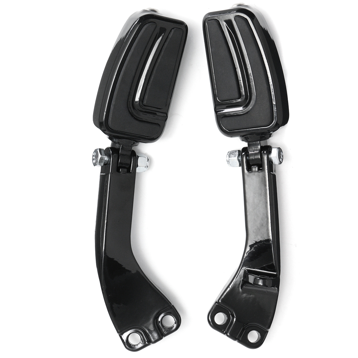Pair-Passenger-Sport-Foot-Pegs-Mounting-Brackets-Black-Aluminum-For-Harley-1410352
