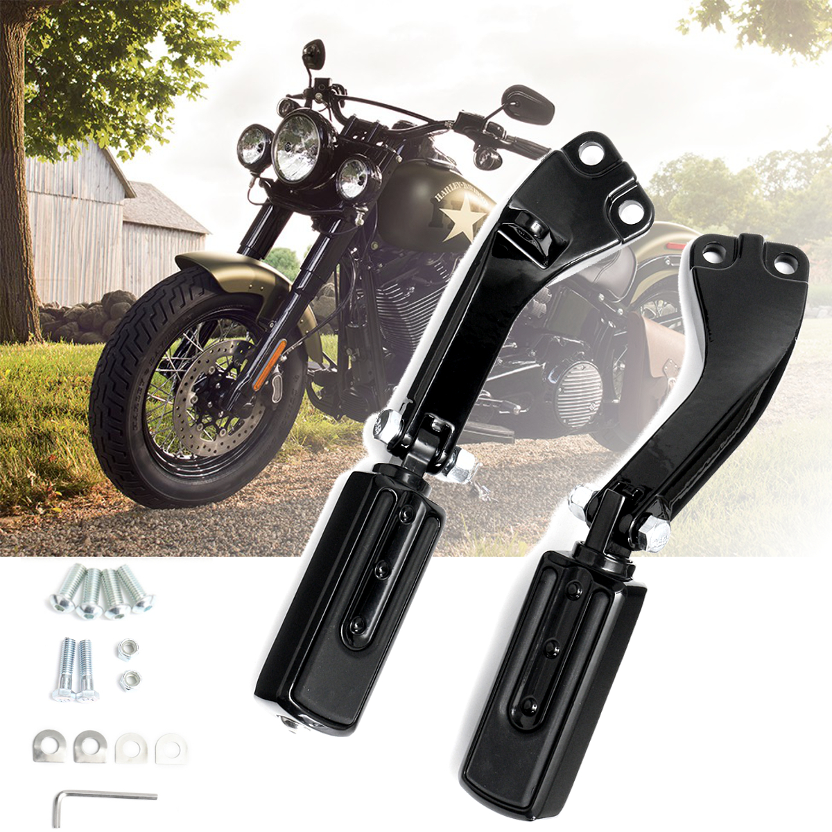 Rear-Seat-Pedal-Mounting-Bracket-Streamlined-Black-For-Harley-2006-2017-1260327
