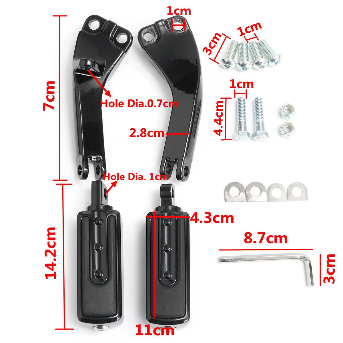 Rear-Seat-Pedal-Mounting-Bracket-Streamlined-Black-For-Harley-2006-2017-1260327
