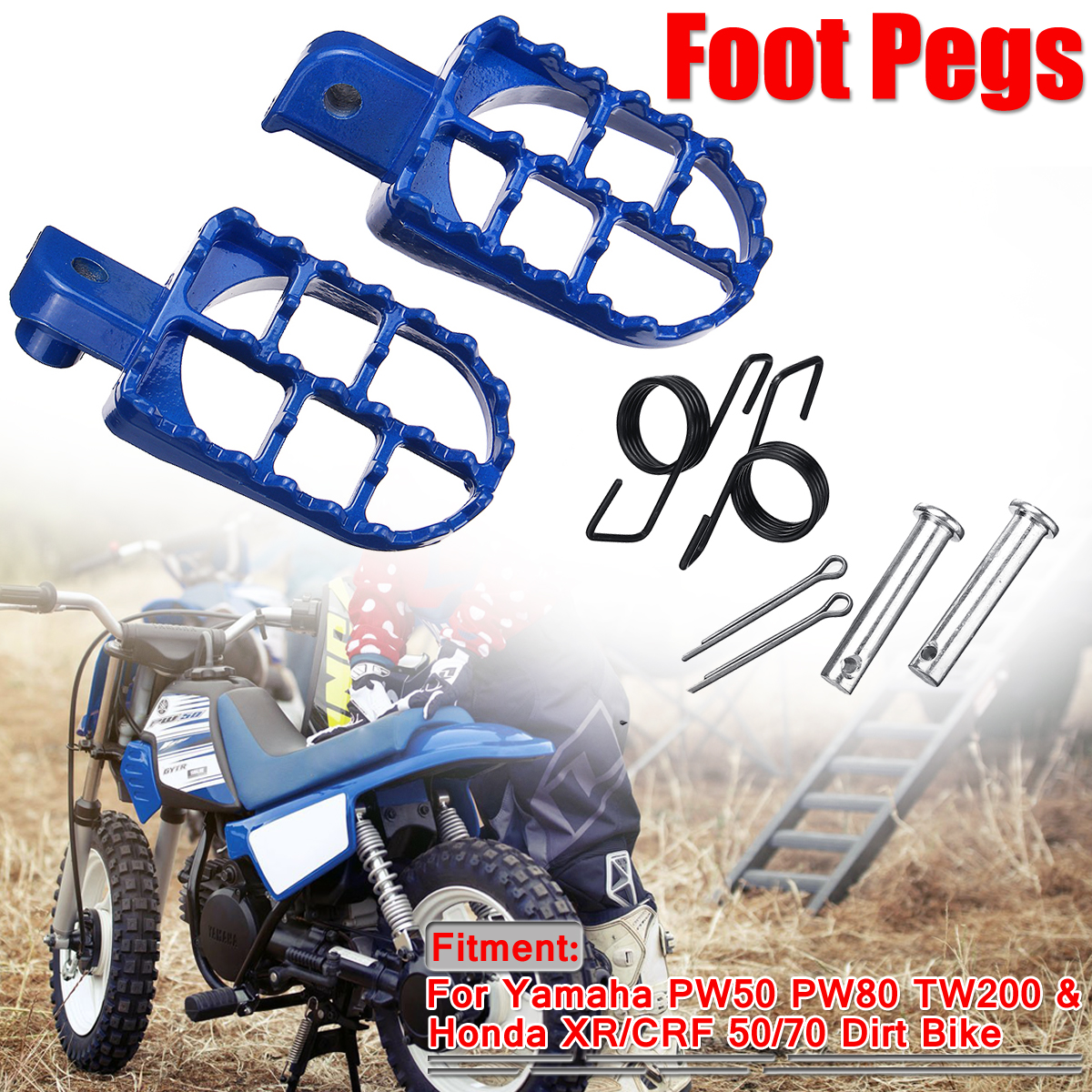 Wide-Foot-Pegs-Footrests-For-Yamaha-PW50-PW80-TW200-Honda-XRCRF-Pit-Dirt-Bike-1543195