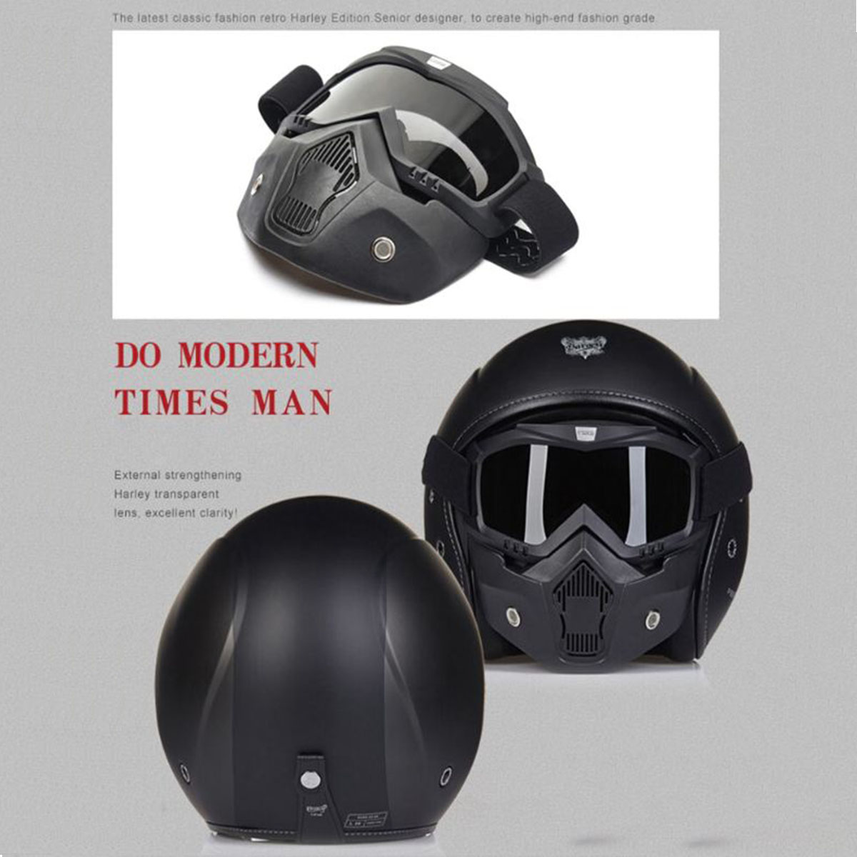 BEON-Retro-Motorcycle-Matte-Black-Helmet-Safety-Male-With-Goggles-1095465